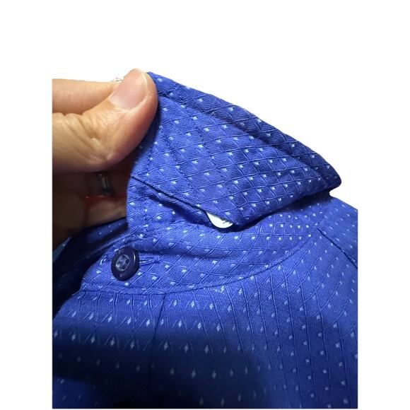 JOHNSTON & MURPHY Men’s Blue Button Down Oxford Shirt Flip Cuff Size Large - Picture 4 of 12